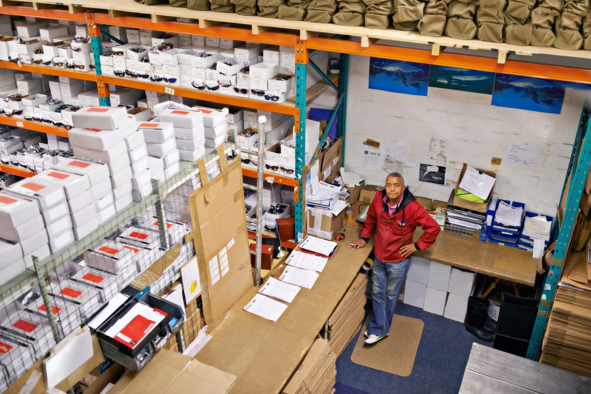 Sunglasses Wholesaler back room and warehouse